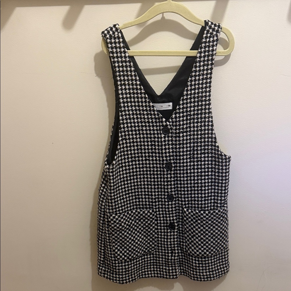 Zara Black and White Houndstooth Dress